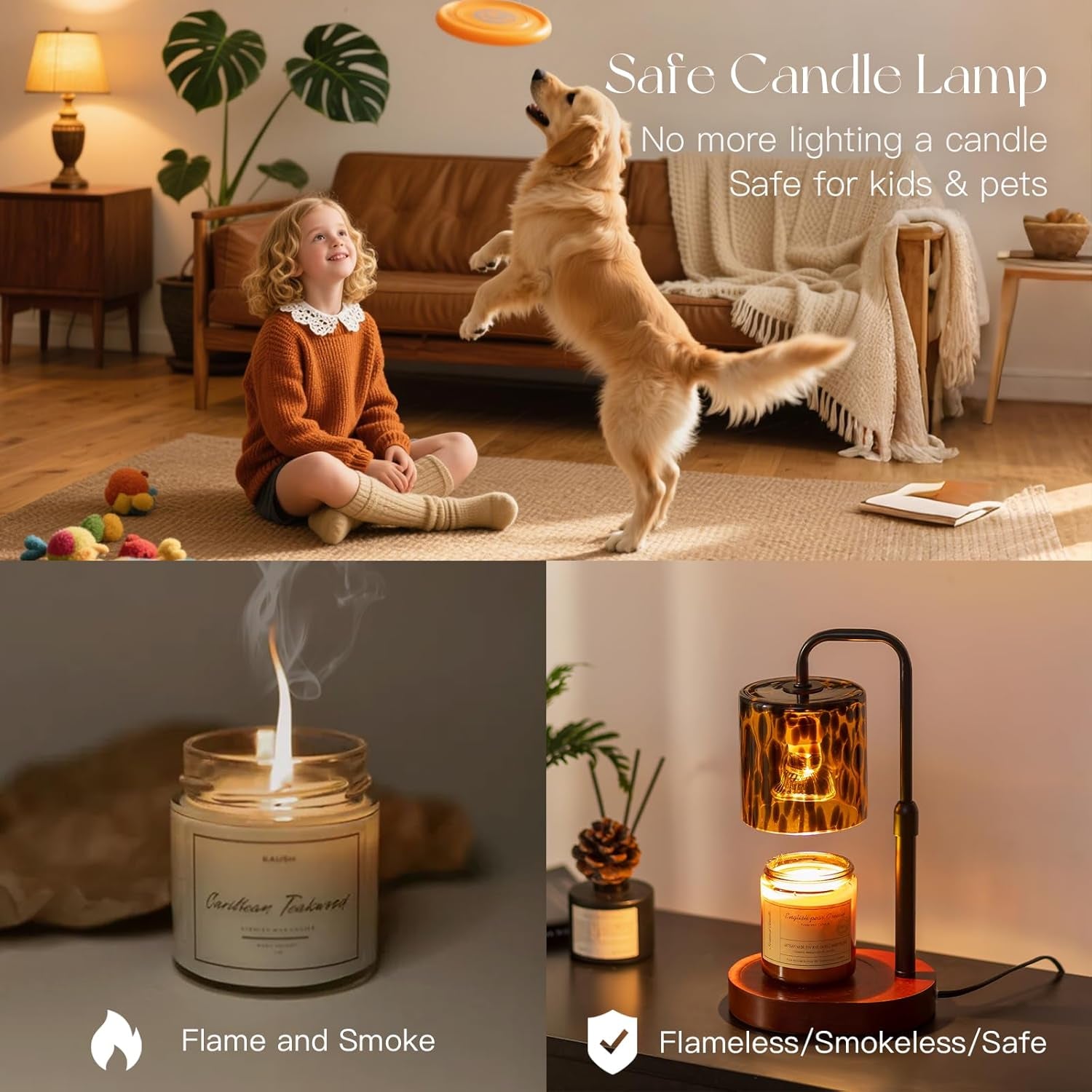 Tortoise Shell Home Decor: Black Candle Warmer Lamp with Timer Vintage Leopard Lamp with 2 Bulbs Height Adjustable Cheetah Heetah Candle Warmer Dimmable Mothers Day Women Gift